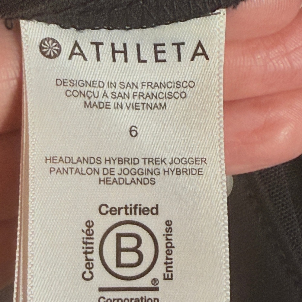 Athleta Womens 6 Headlands Hybrid Trek Jogger Pants Black Pockets Athletic - Picture 7 of 8